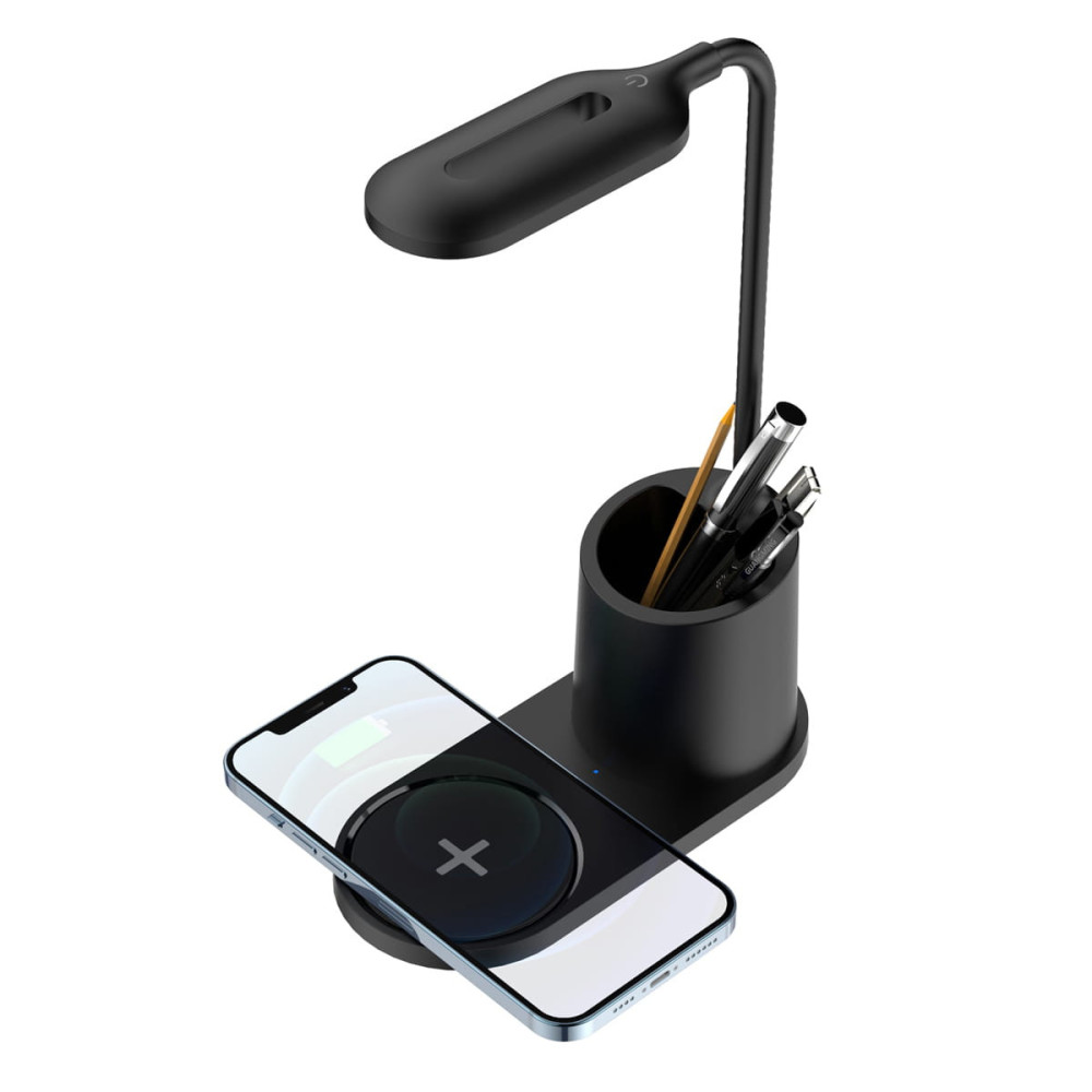 Lampe & Chargeur sans fil Platinet PDL1930 / 10W / Noir