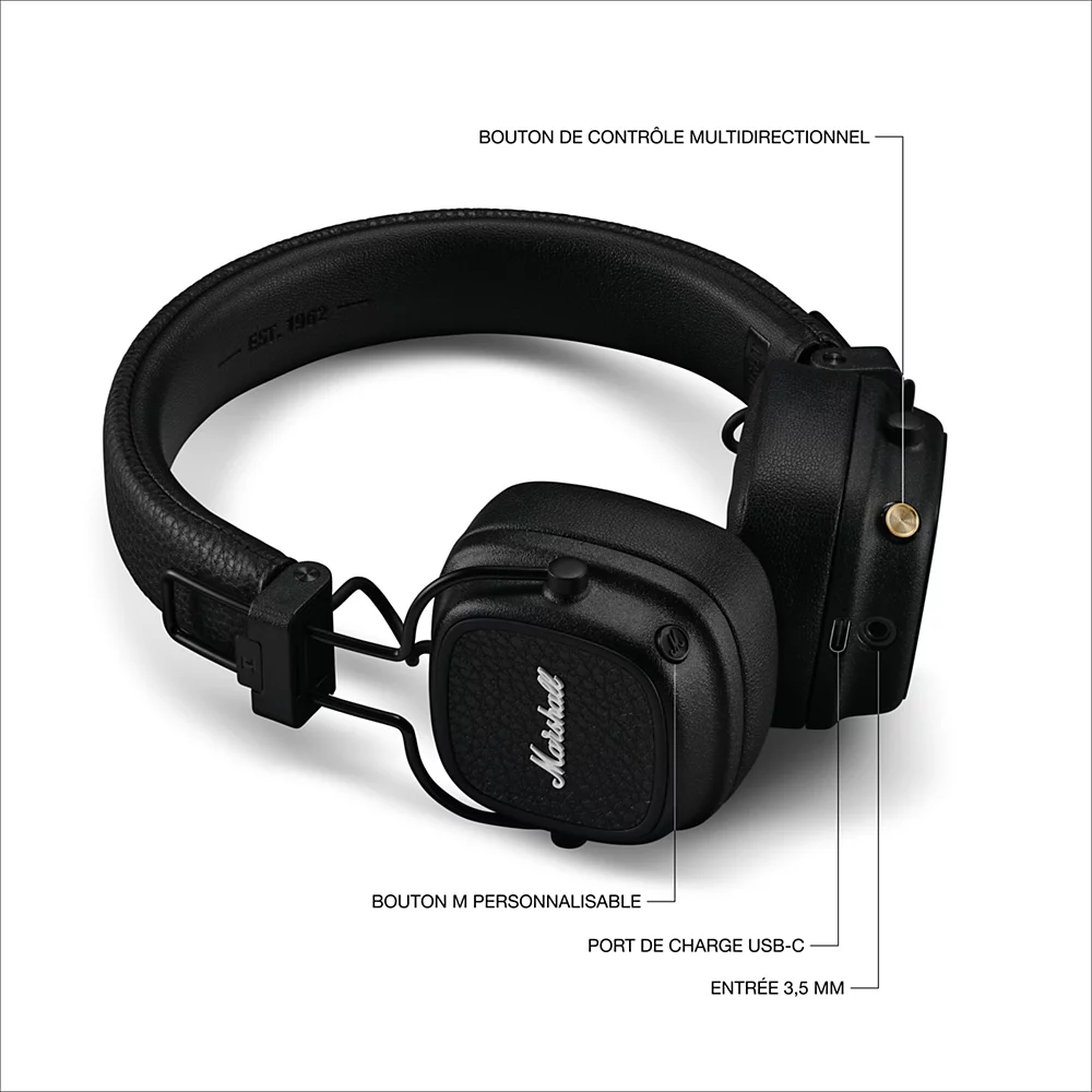 Casque MARSHALL Major V Black