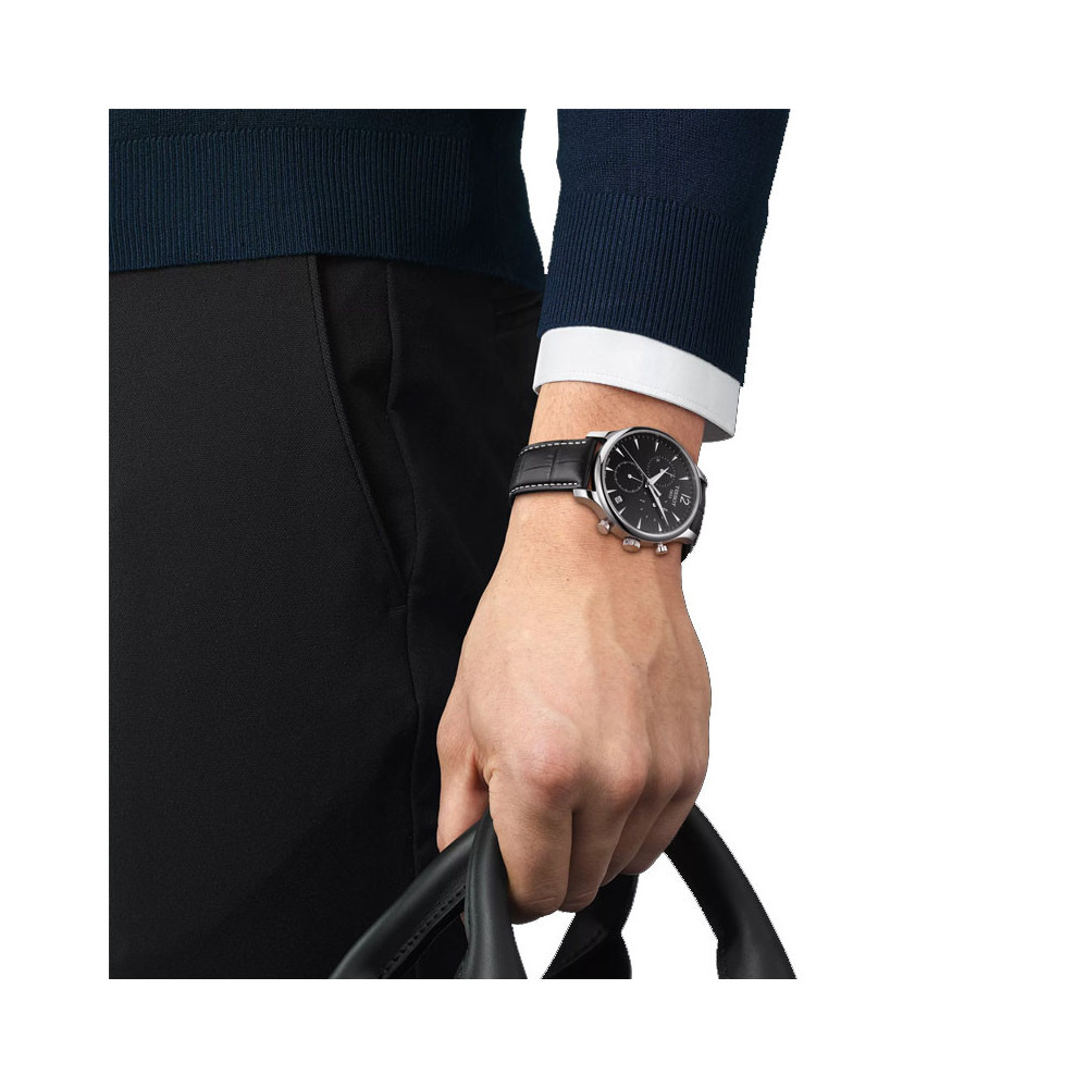Montre Pour Homme Tissot TRADITION CHR CUIR NOIR CAD NOIR