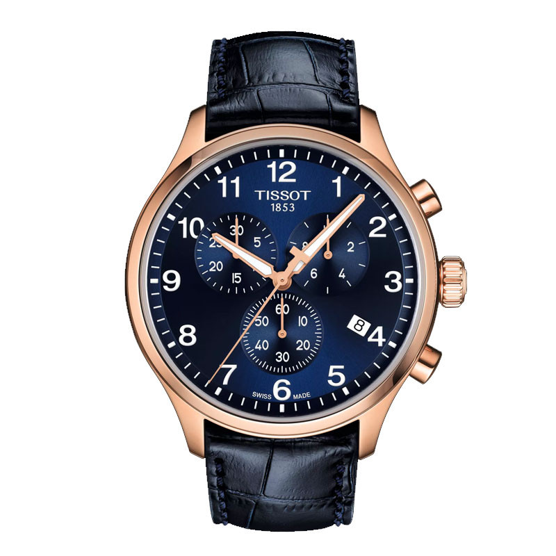 Montre Pour Homme Tissot Chrono XL Classic (45mm) Deep Blue Dial / Blue
