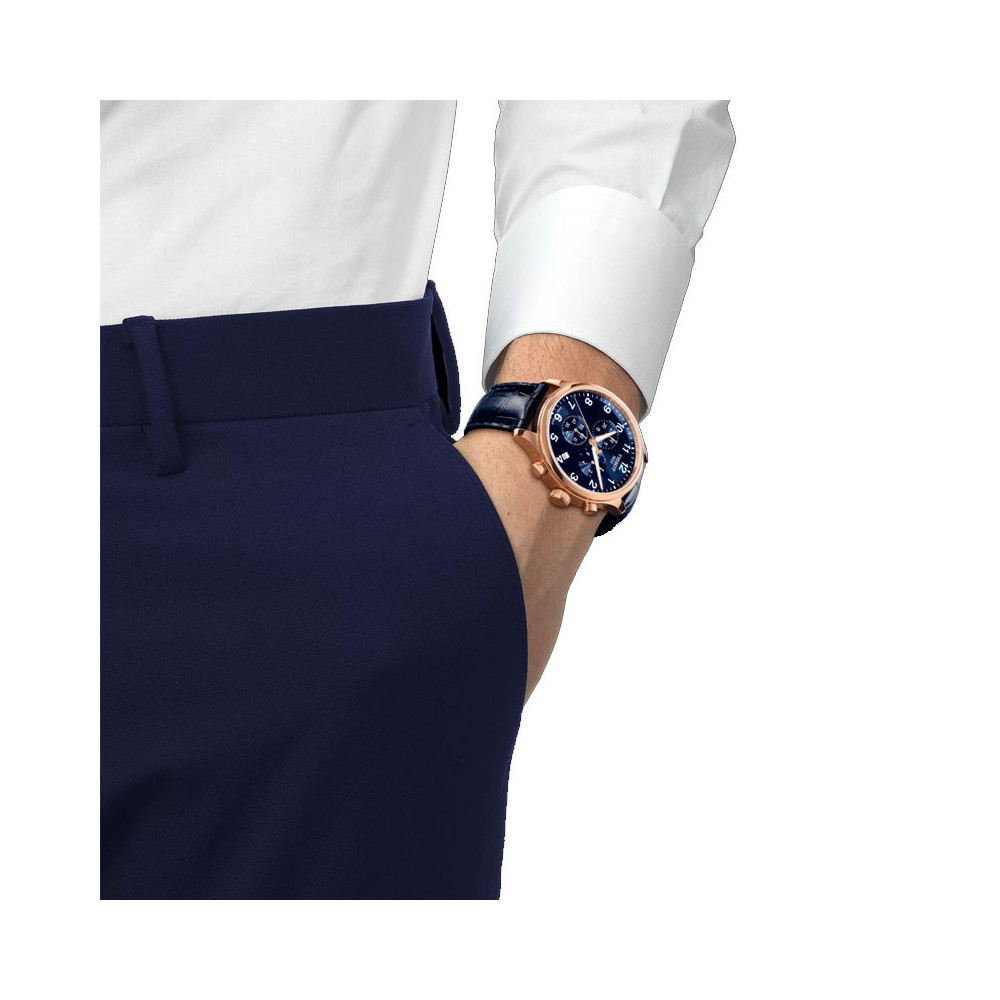 Montre Pour Homme Tissot Chrono XL Classic (45mm) Deep Blue Dial / Blue