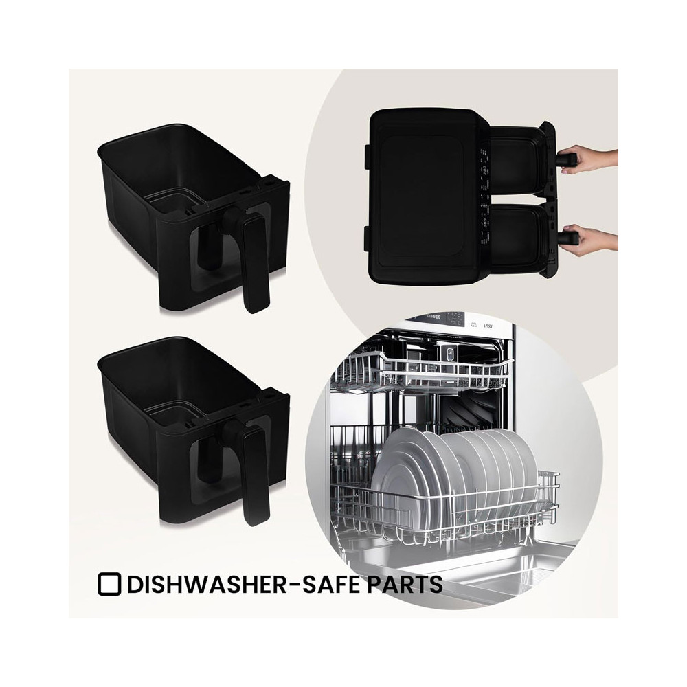 AIR FRYER  DOUBLE GRANDE DOUBLE SANS HUILE 9L 1700W TIROIRS SANS GRAISSE