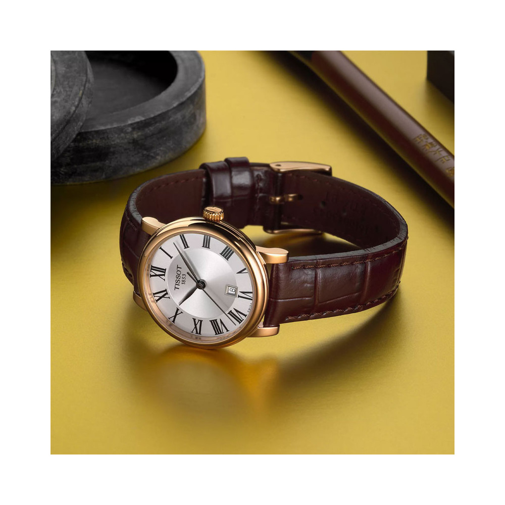 Montre Tissot CARSON L PVD RS CUIR MAR CAD BLA CHIF ROM T1222103603300