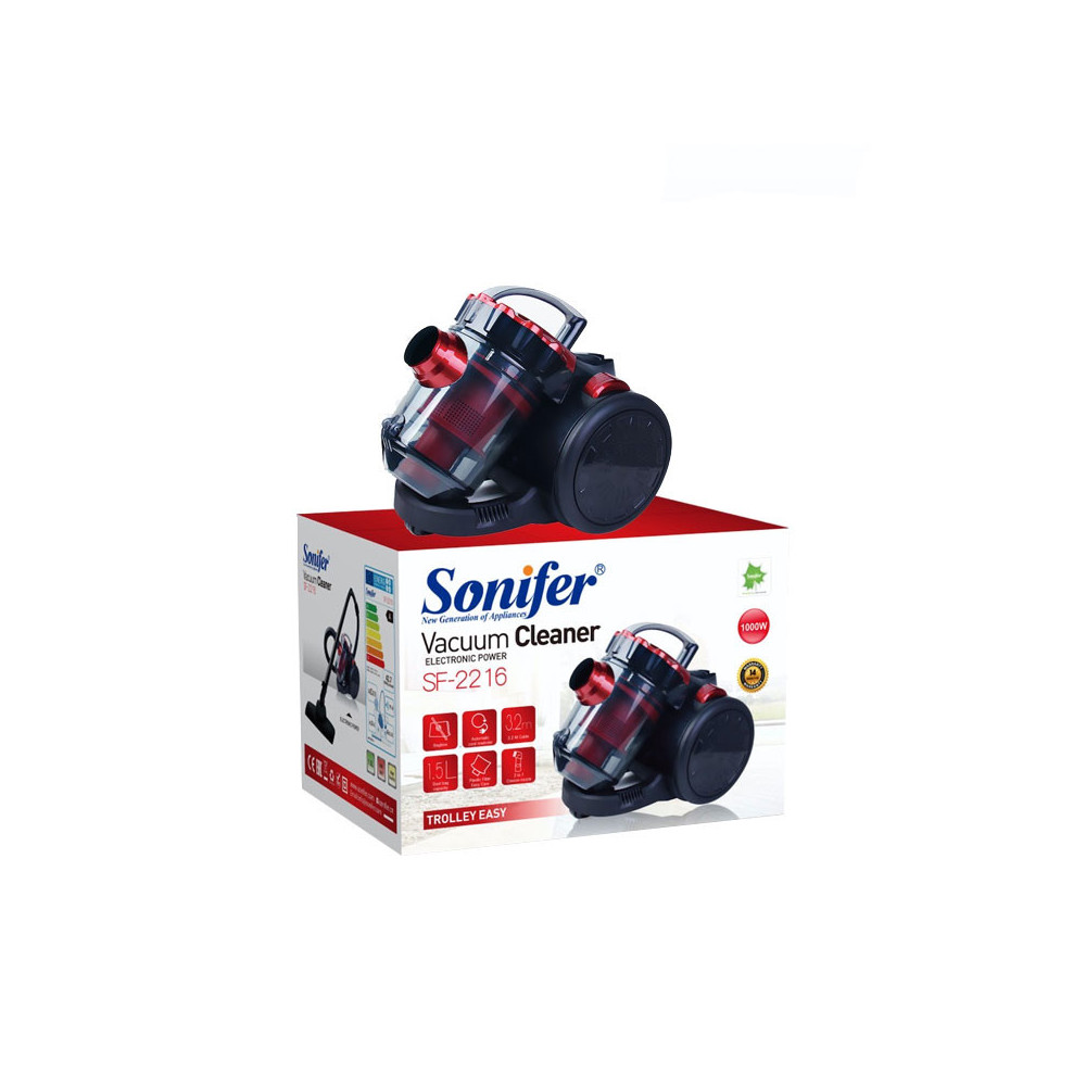 Aspirateur SONIFER VACUUM CLEANER 1.5 Litre / Rouge & Noir/ SF-2216