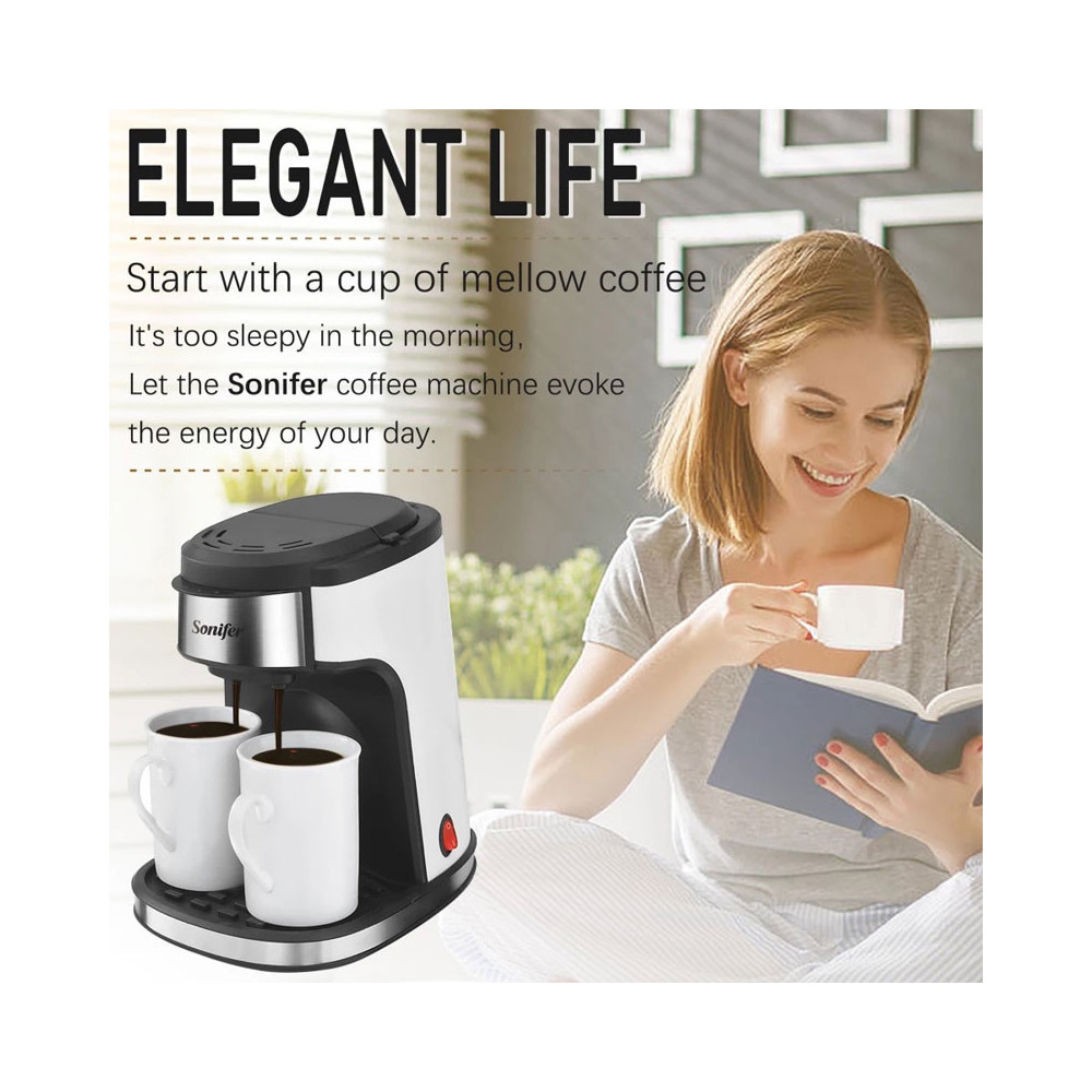 Machine à café SONIFER 2 Tasses 500ml / Blanc / SF-3540