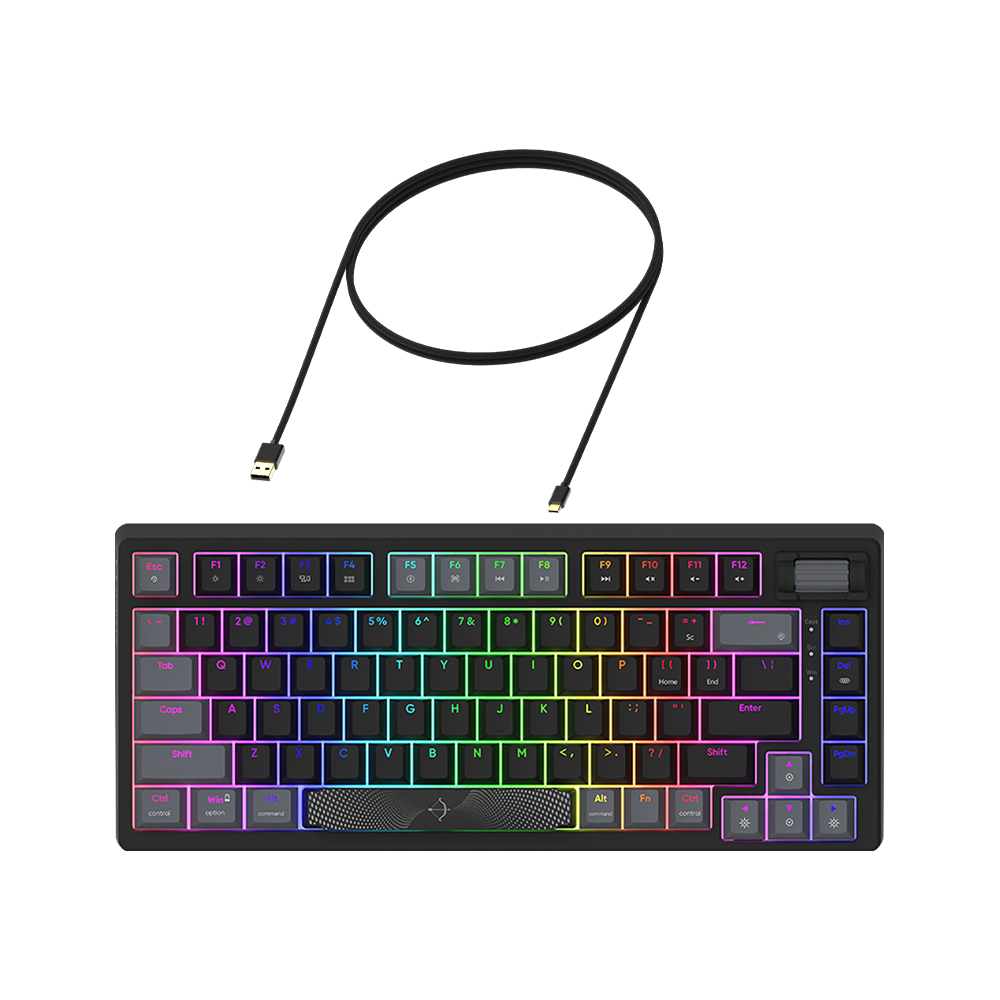 Clavier Gaming Filaire Mécanique AQYRIS ADARA MINI LE / 100% Anti-Ghosting / RGB / USB-C / Noir