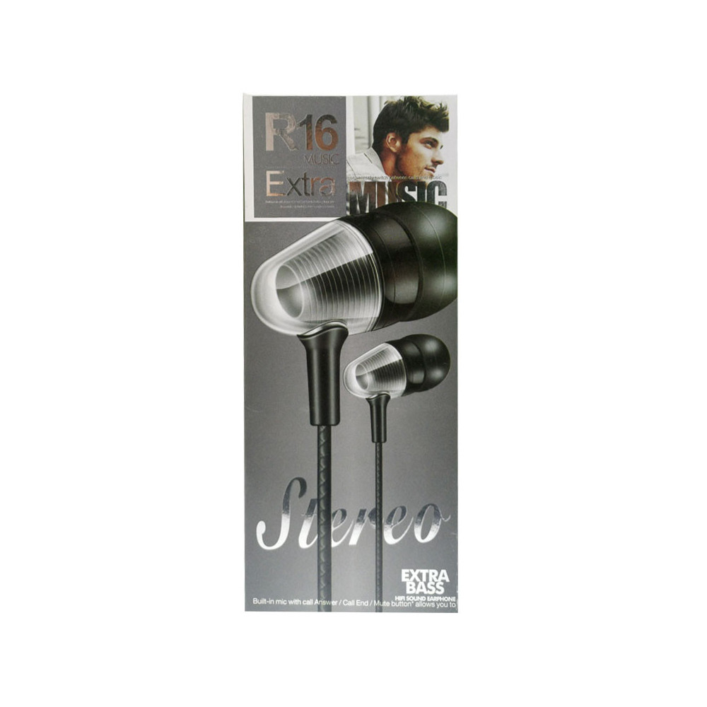Ecouteur R16 Mp3 avec Micro / Black