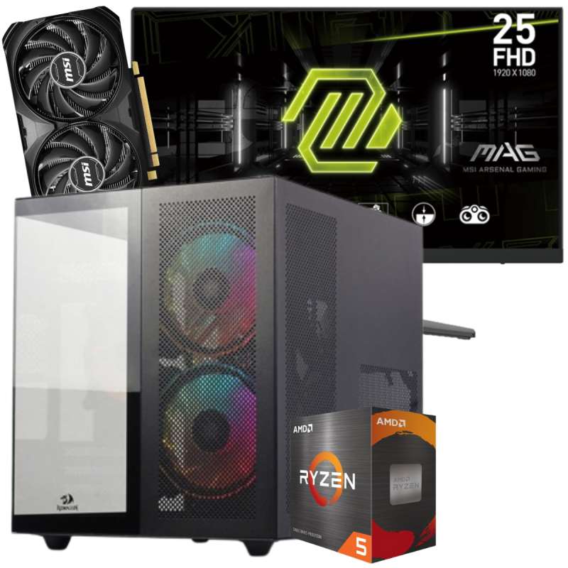 Pc de Bureau Gamer WHITE TIGER / Ryzen 5 5600 / RTX 4060 Ti White 8G / 16 Go