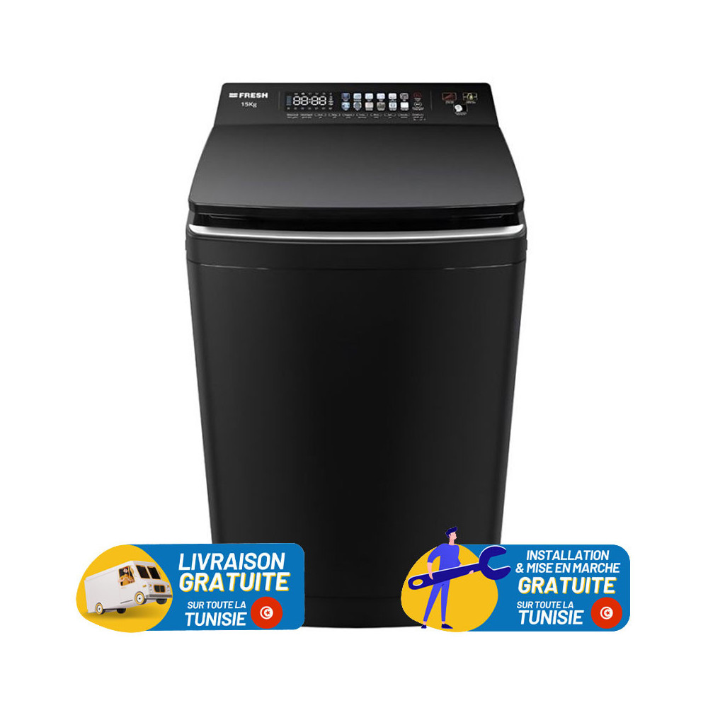 Lave Linge FRESH TOP LOAD 15Kg Black / FTM-15B