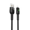 CABLE CHARGEUR CABLE BU17 SMART POWER OFF POUR APPLE 2.4A BLACK BOROFONE