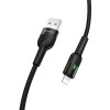 CABLE CHARGEUR CABLE BU17 SMART POWER OFF POUR APPLE 2.4A BLACK BOROFONE