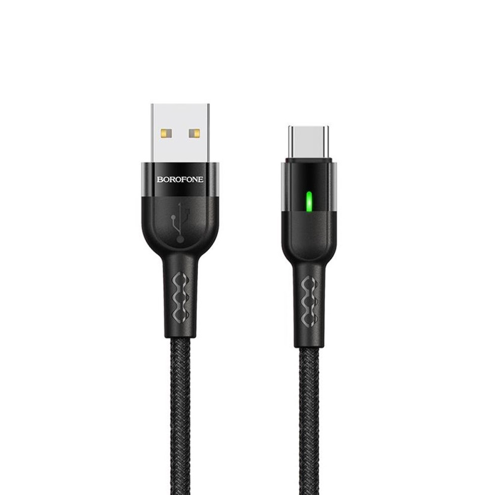 CABLE DE CHARGE BU17 SMART POWER OFF TYPE C 3A BLACK BOROFONE