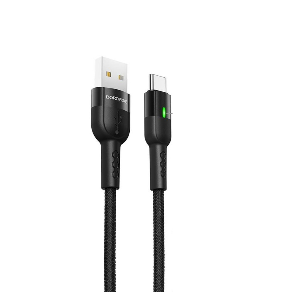 CABLE DE CHARGE BU17 SMART POWER OFF TYPE C 3A BLACK BOROFONE