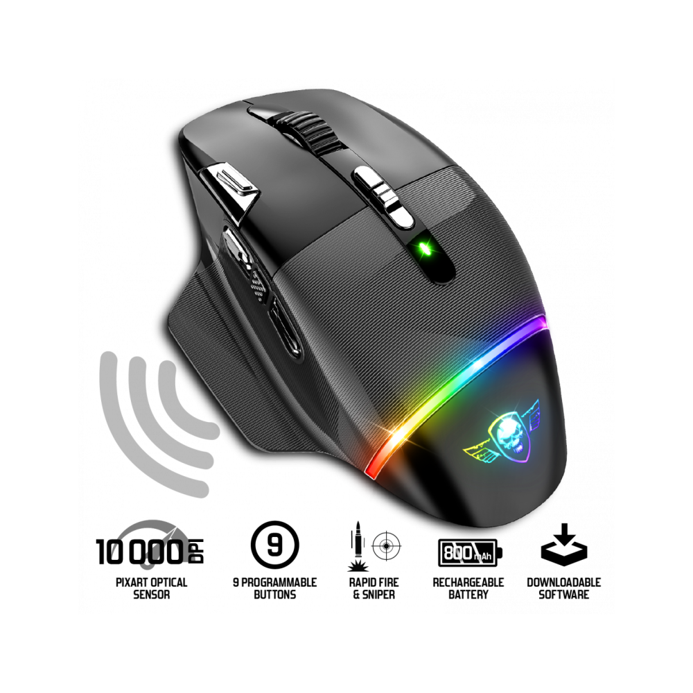 Souris Gamer Sans Fil SPIRIT OF GAMER XPERT-M800 RGB / Noir