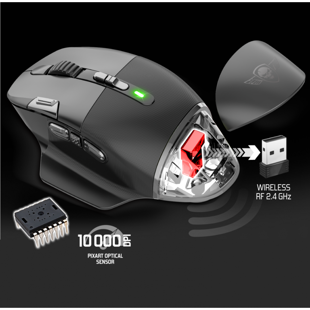Souris Gamer Sans Fil SPIRIT OF GAMER XPERT-M800 RGB / Noir