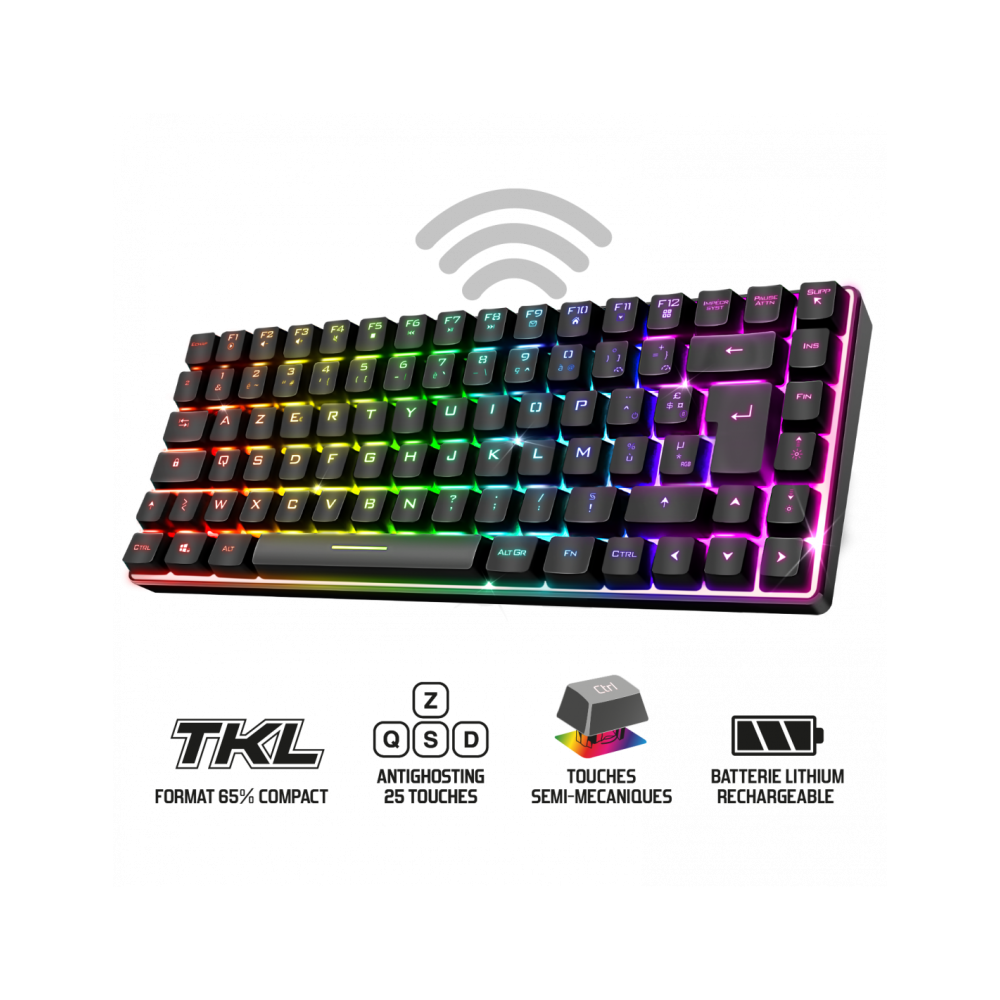 Clavier Gamer Sans Fil SPIRIT OF GAMER ELITE-K70 RGB - Noir