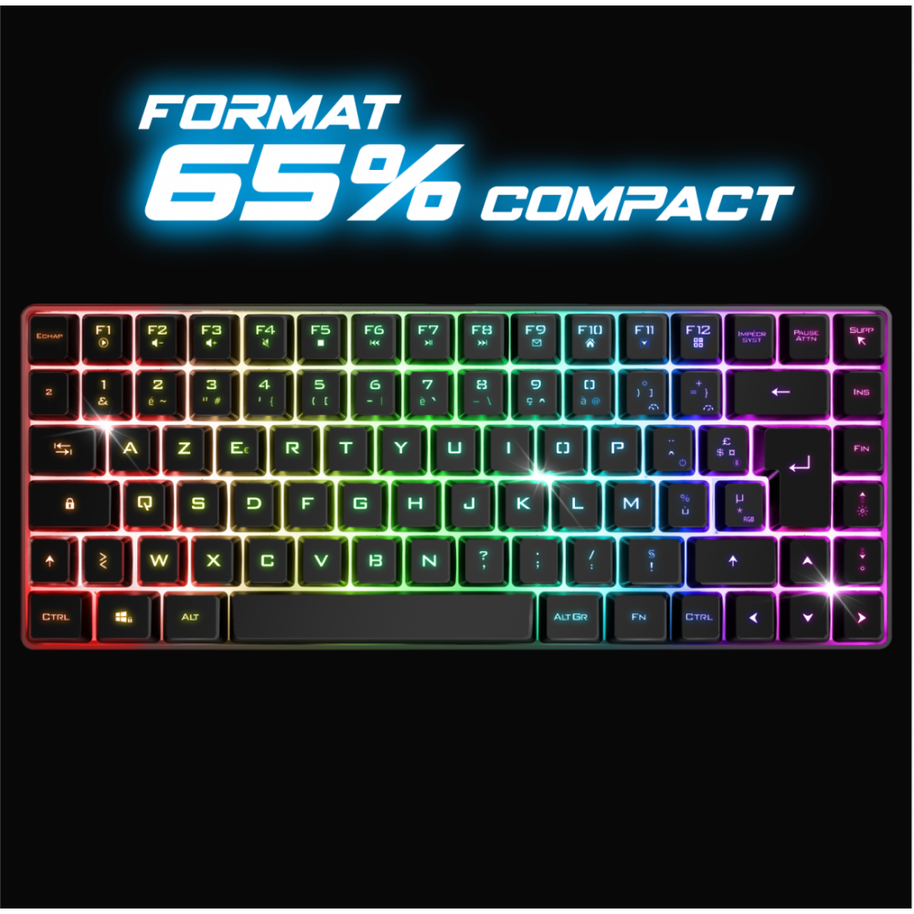 Clavier Gamer Sans Fil SPIRIT OF GAMER ELITE-K70 RGB - Noir
