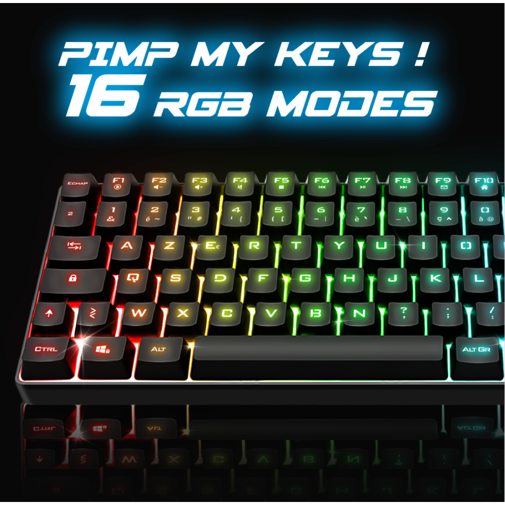 Clavier Gamer Sans Fil SPIRIT OF GAMER ELITE-K70 RGB - Noir