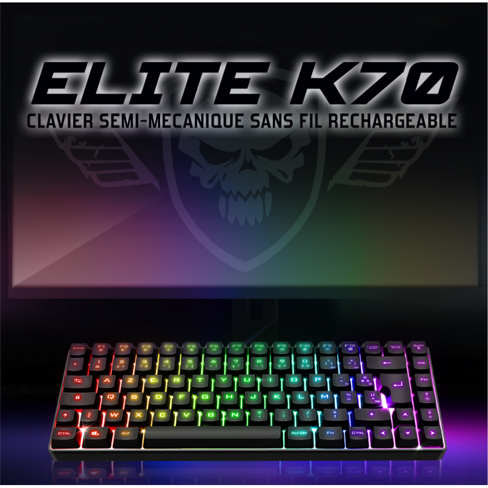 Clavier Gamer Sans Fil SPIRIT OF GAMER ELITE-K70 RGB - Noir