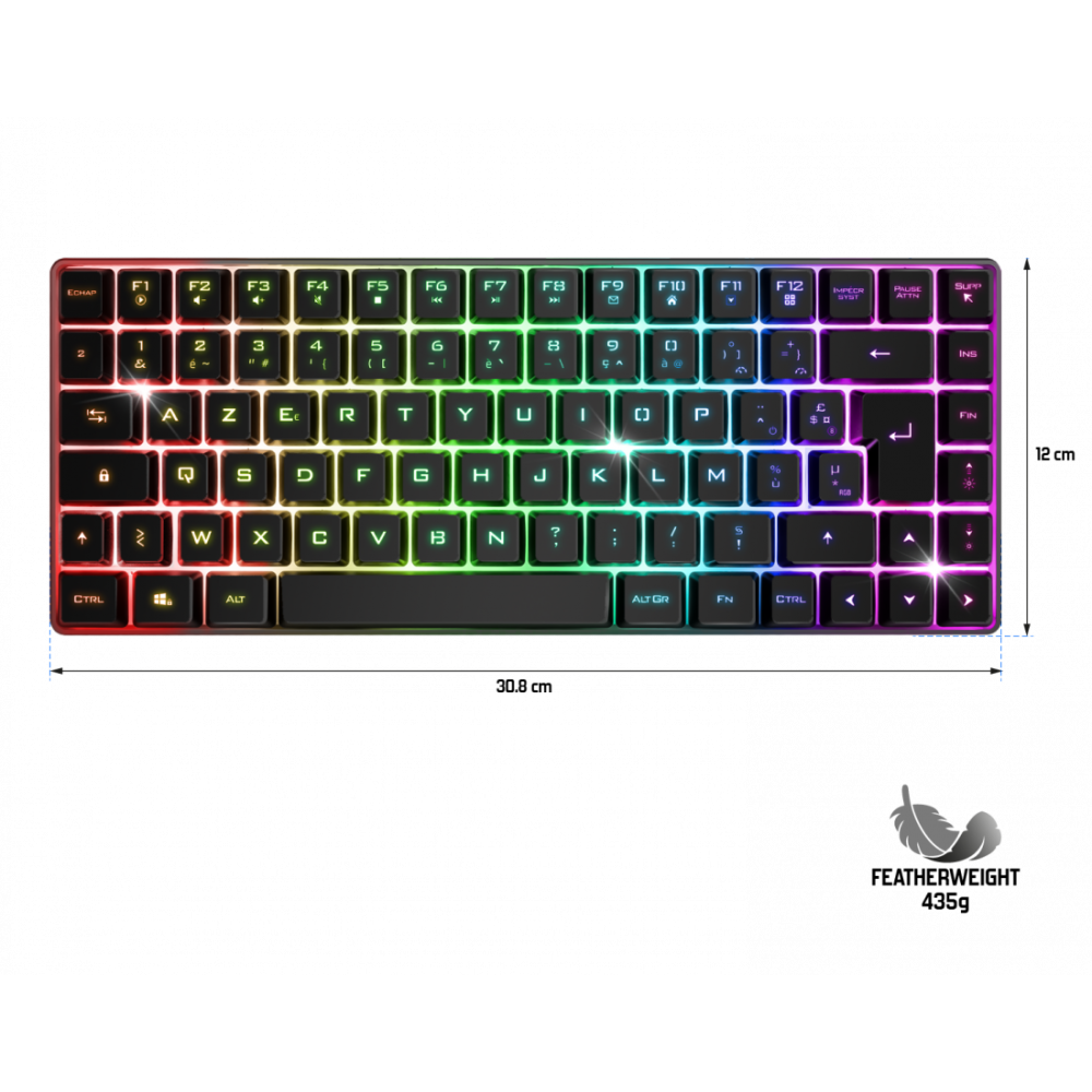 Clavier Gamer Sans Fil SPIRIT OF GAMER ELITE-K70 RGB - Noir