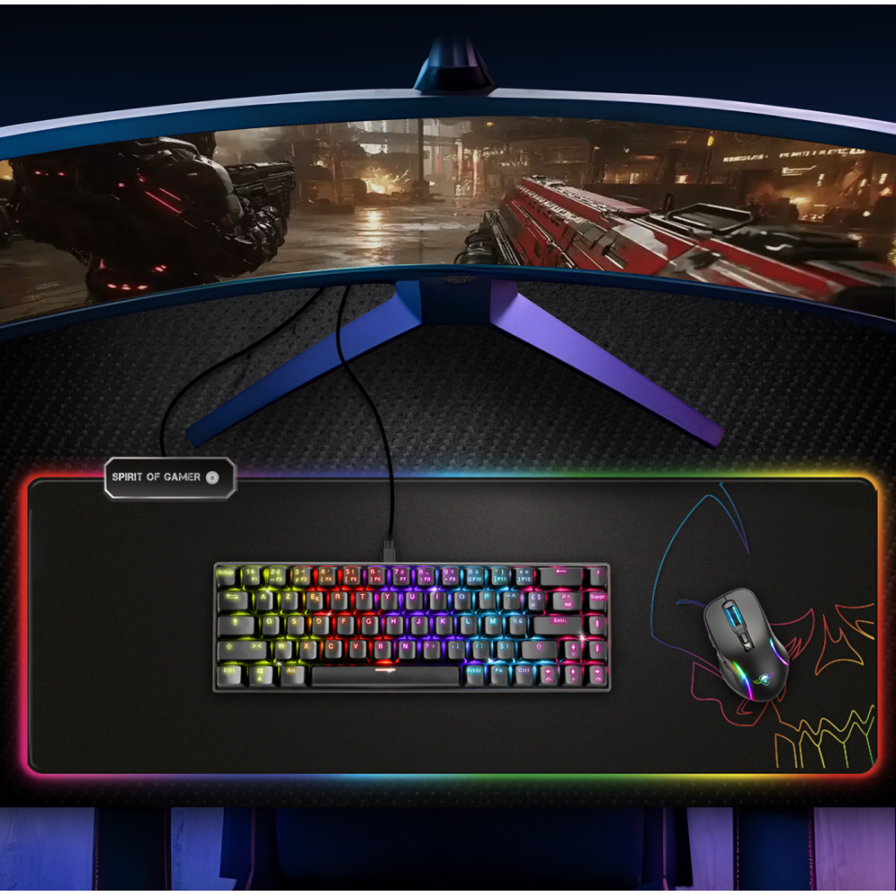 Clavier Gamer Filaire SPIRIT OF GAMER Xpert K150 RGB Switch Bleu - Noir