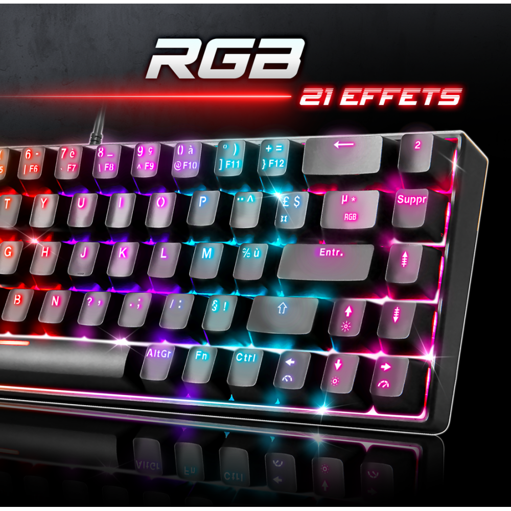 Clavier Gamer Filaire SPIRIT OF GAMER Xpert K150 RGB Switch Bleu - Noir