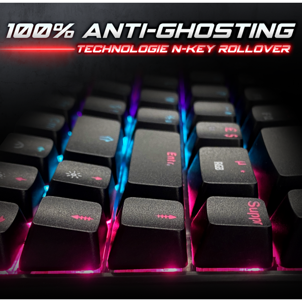 Clavier Gamer Filaire SPIRIT OF GAMER Xpert K150 RGB Switch Bleu - Noir