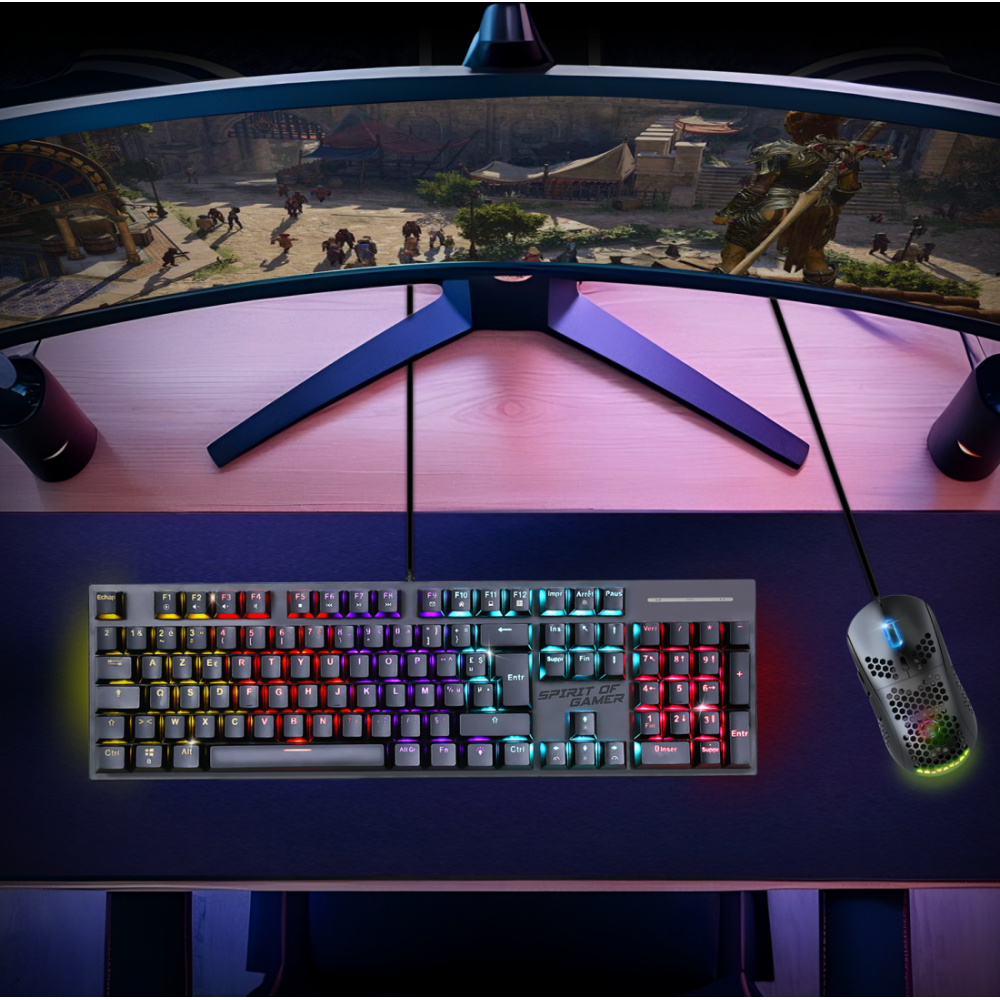 Clavier Gamer Filaire SPIRIT OF GAMER XPERT-K250 RGB Switch Rouge / Noir