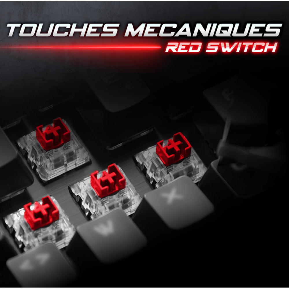 Clavier Gamer Filaire SPIRIT OF GAMER XPERT-K250 RGB Switch Rouge / Noir