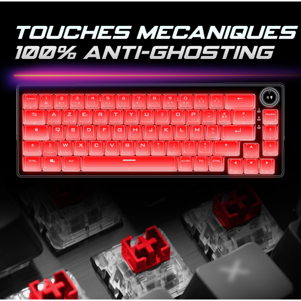 CLAVIER SANS FIL Spirit of Gamer BT SOG XPERT K600 MECA TKLRGB