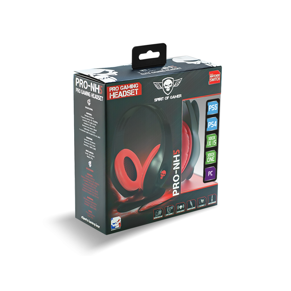 Micro Casque Gamer Filaire SPIRIT OF GAMER PRO NH5 - Noir&Rouge