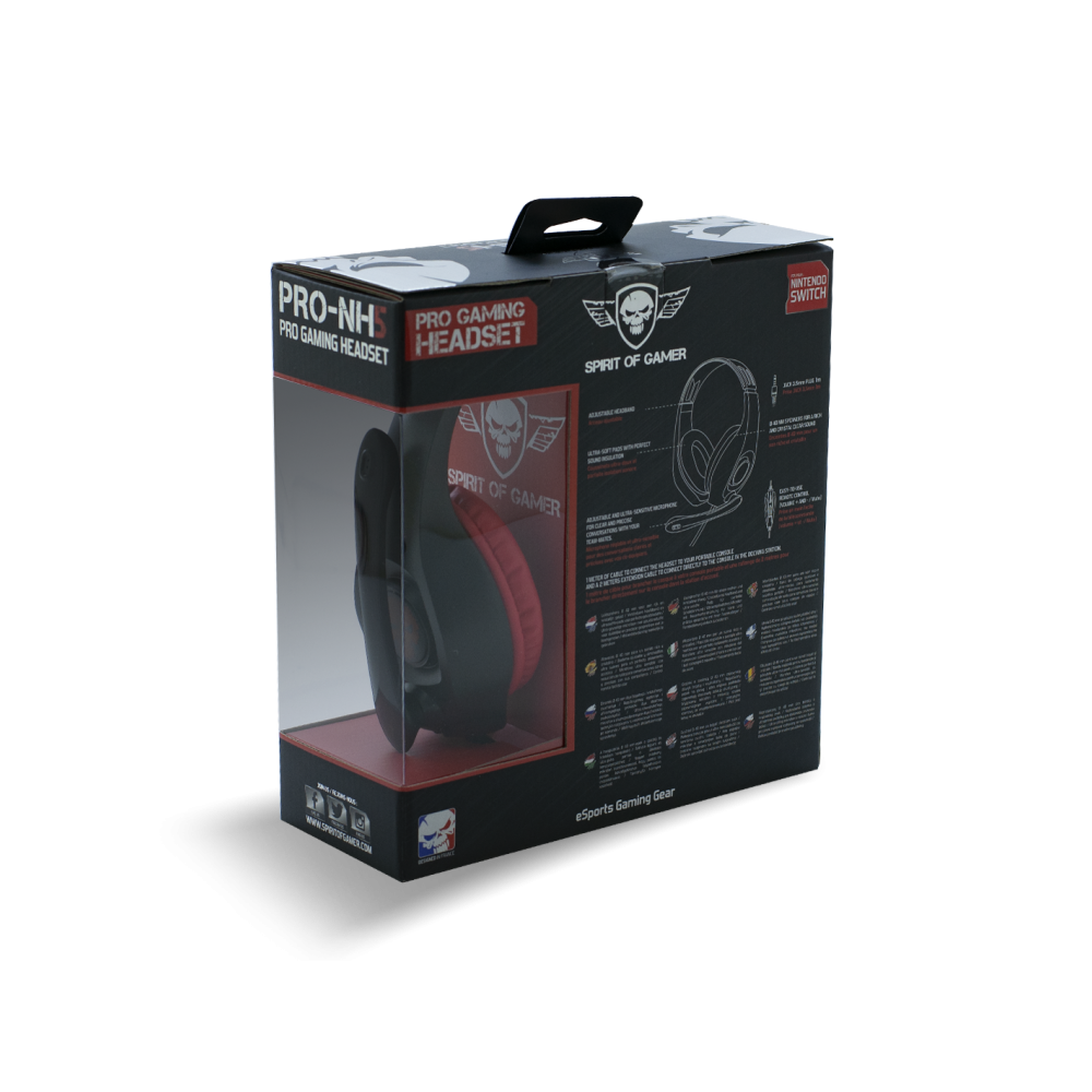 Micro Casque Gamer Filaire SPIRIT OF GAMER PRO NH5 - Noir&Rouge
