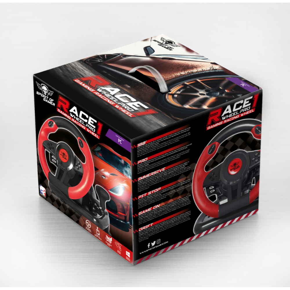 Volant De Course SPIRIT OF GAMER PRO 1 PC / Noir & Rouge