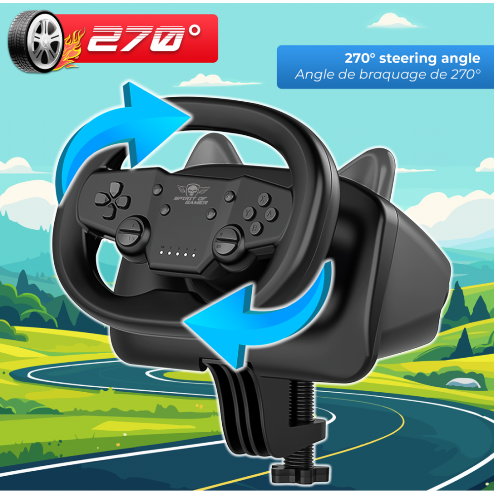 Volant De Course SPIRIT OF GAMER PRO AIR PS4/PS3/PC - Noir