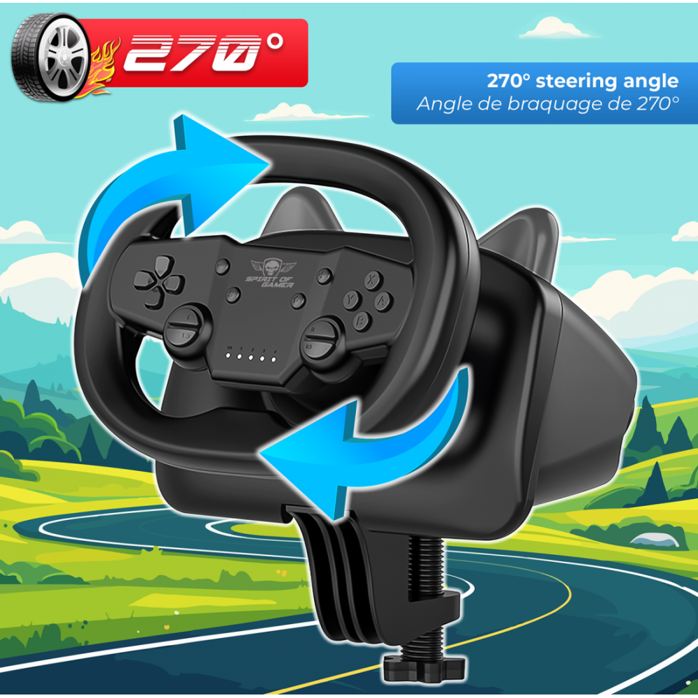 Volant De Course SPIRIT OF GAMER PRO AIR PS4/PS3/PC - Noir