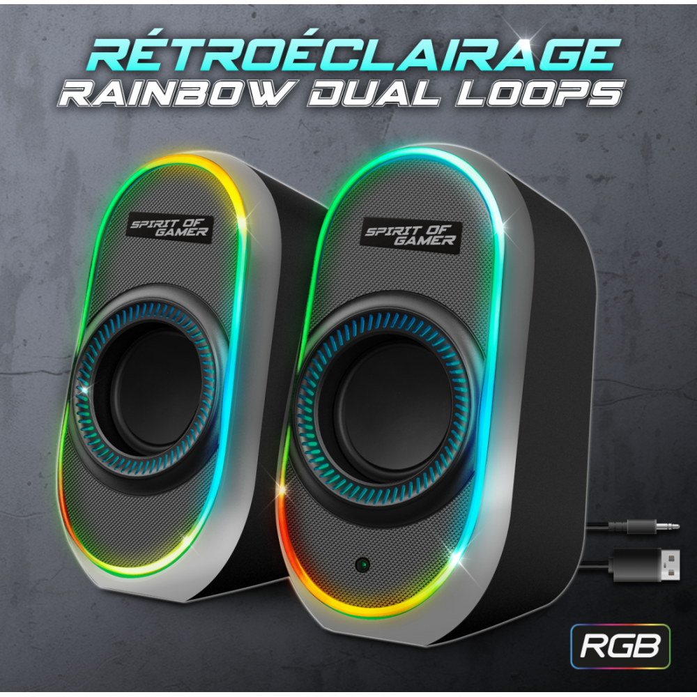 Haut-parleur Gamer Sans Fil SPIRIT OF GAMER Fanatic 500 RGB - Noir