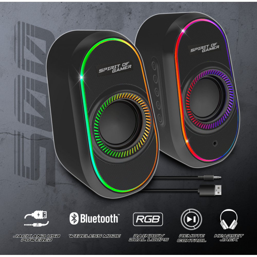 Haut-parleur Gamer Sans Fil SPIRIT OF GAMER Fanatic 500 RGB - Noir