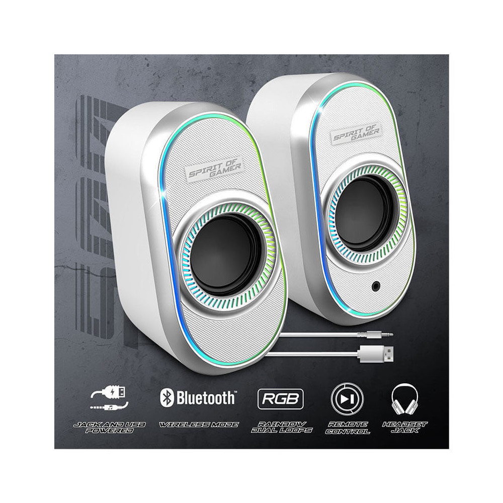 Haut-parleur Gamer Sans Fil SPIRIT OF GAMER Fanatic 500 RGB / Blanc