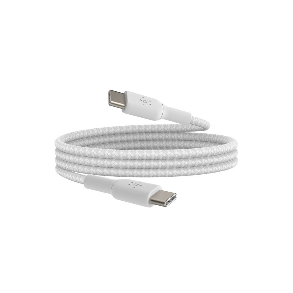 Câble Tressé BELKIN USB-C vers USB-C / 1m / Blanc