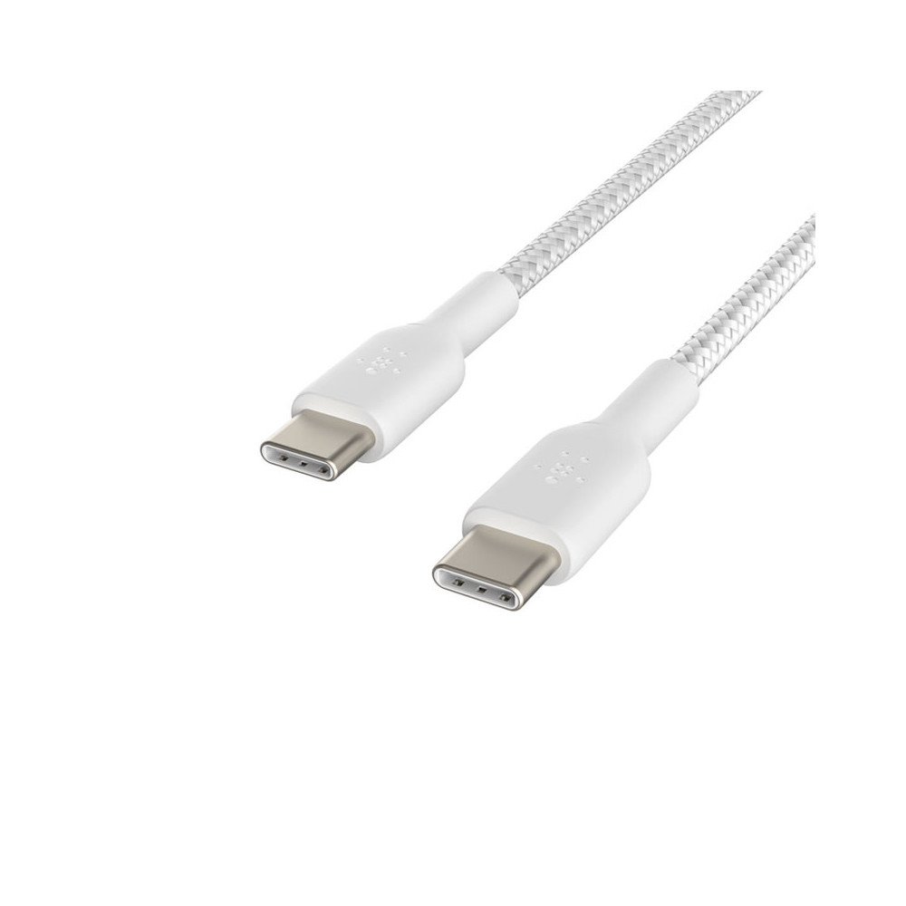 Câble Tressé BELKIN USB-C vers USB-C / 1m / Blanc
