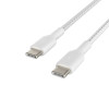 Câble Tressé BELKIN USB-C vers USB-C / 1m / Blanc