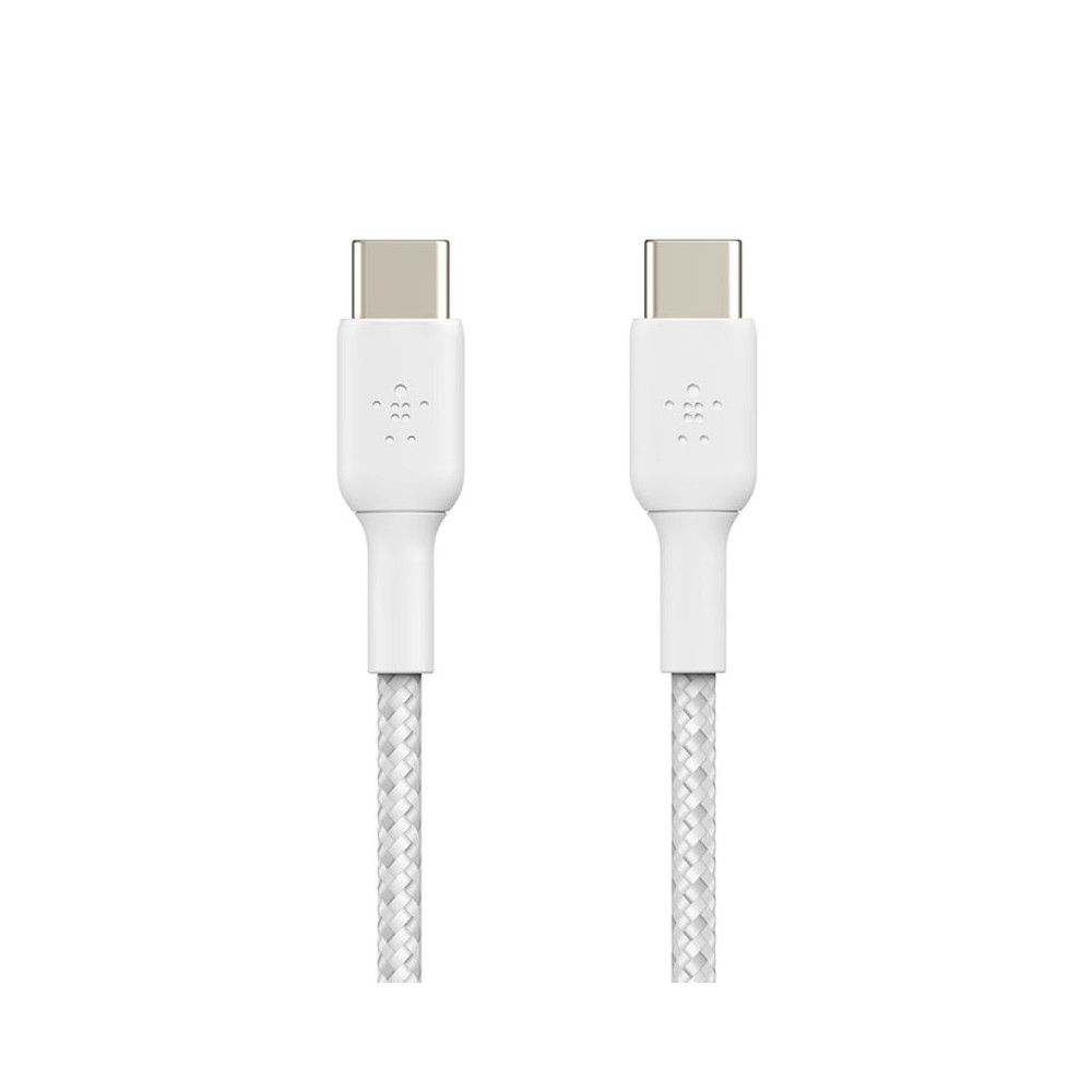 Câble Tressé BELKIN USB-C vers USB-C / 1m / Blanc