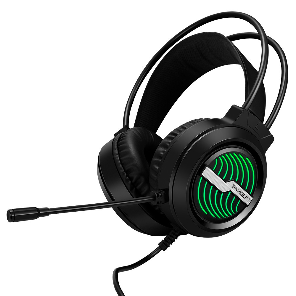 Micro Casque Gamer Filaire T-WOLF H130 RGB - Noir