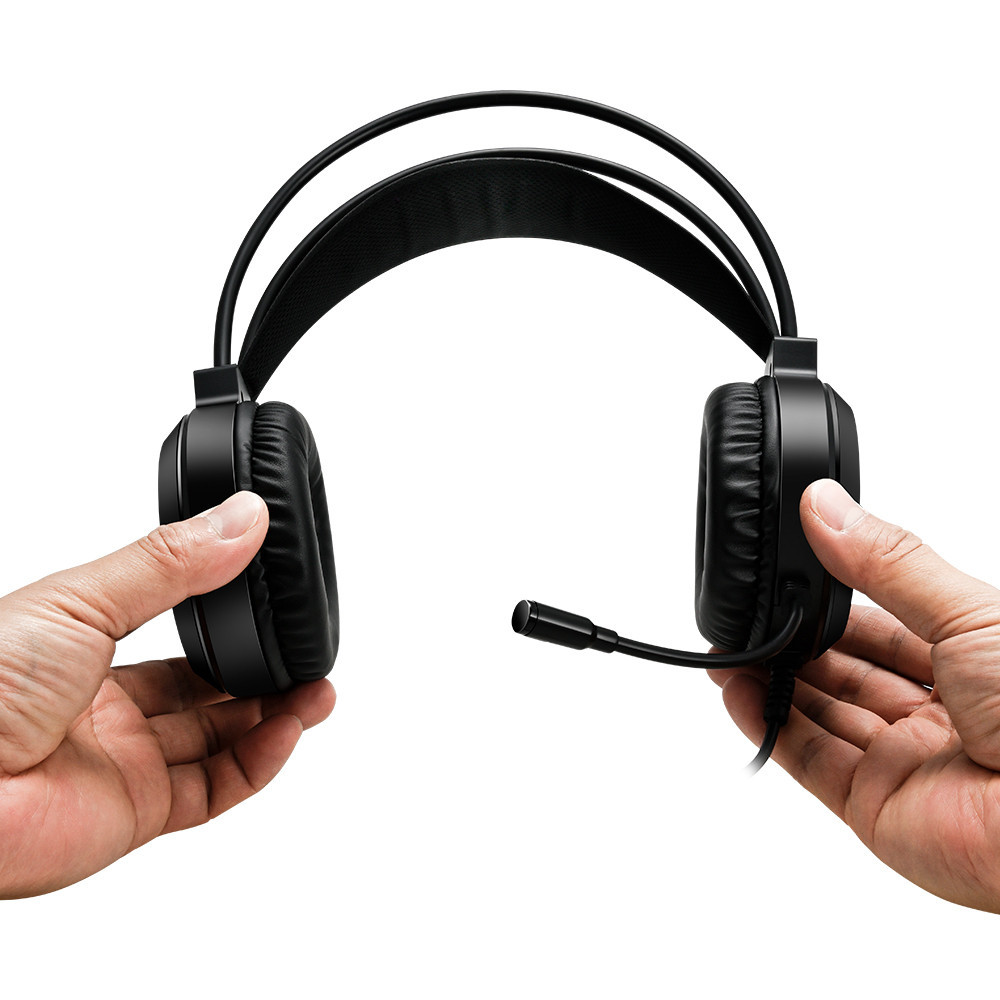 Micro Casque Gamer Filaire T-WOLF H130 RGB - Noir