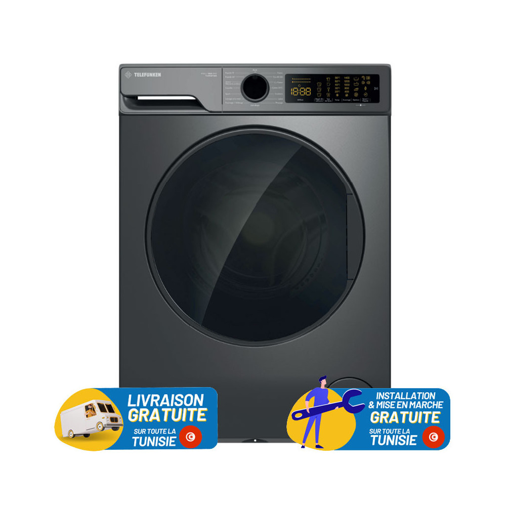 LAVE LINGE TELEFUNKEN 10KG/1400TR DARK GRIS