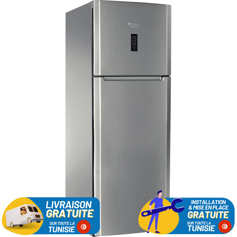 REFRIGERATEUR ARISTON NO FROST Double Portes 456 Litres / INOX Avec Afficheur