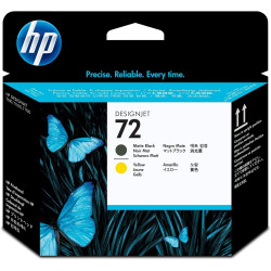 Tête d'impression DesignJet HP 72 Noir mat et Jaune
