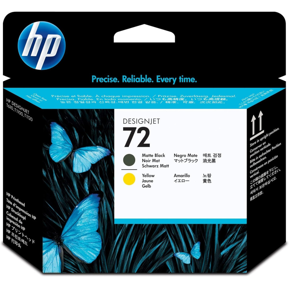 Tête d'impression DesignJet HP 72 Noir mat et Jaune