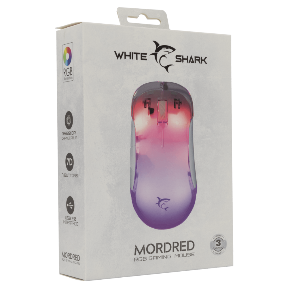 SOURIS White Shark GM-5017 MORDRED WHITE 12800 DPI