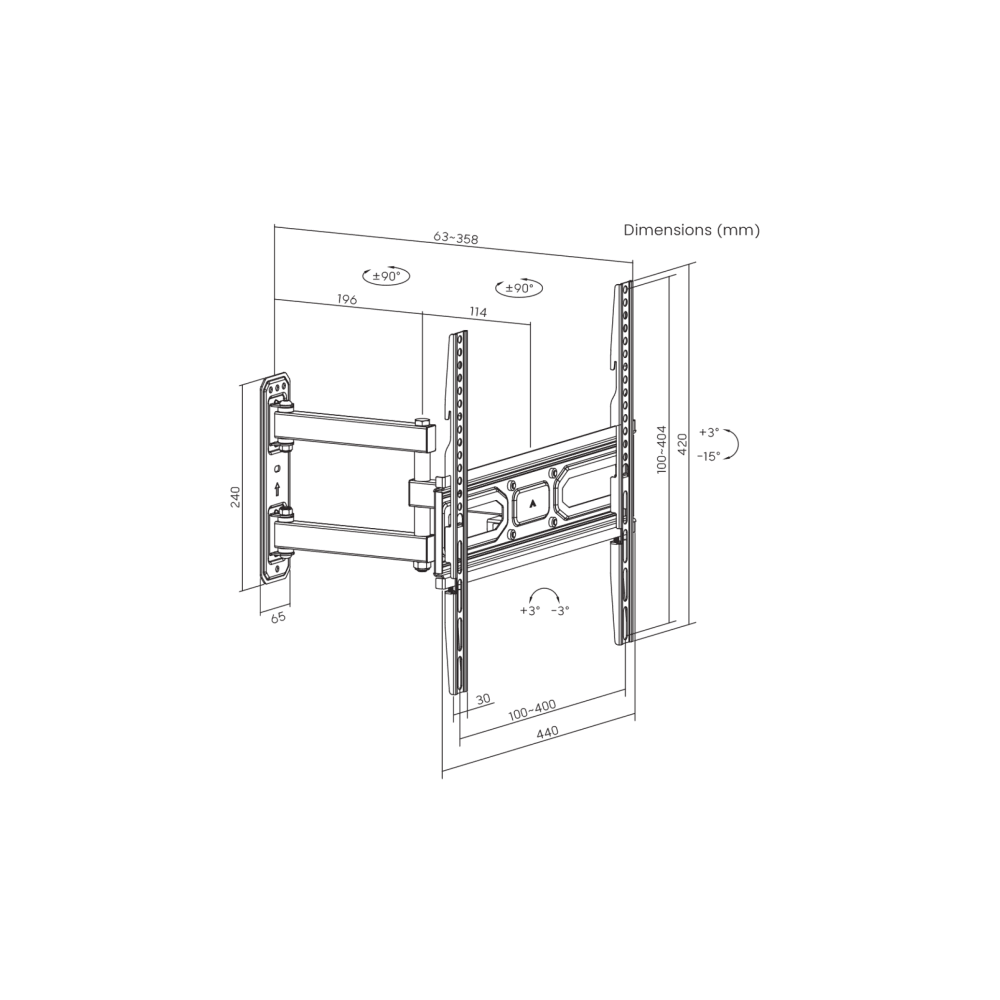 SUPPORT MURAL SBOX PLB-3644-2 Rotatif 32"-55"
